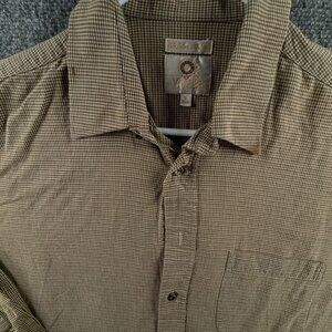 Viyella Cotton Wool Blend Button Up Shirt Men Long Sleeve Houndstooth Size 16